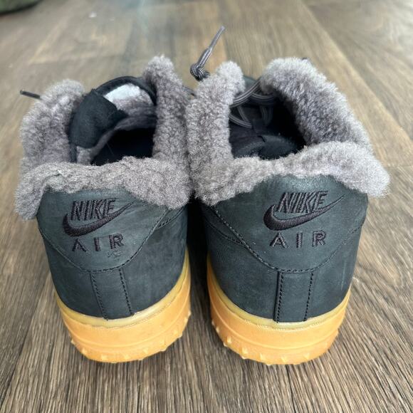 Nike Air Force 1 Winter Sherpa Sneakers in Black Thunder Men\'s Size 12